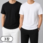 1 2 남자 반팔티 무지 라운드 20수 반팔 티셔츠 오버핏 여름 M 95 6294-3