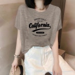 여성 라운드넥 반팔 레터링 티셔츠 배색 디자인 부드러운 반팔티 5kg G1559