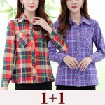 1 1 봄가을 여성 긴팔 셔츠 캐주얼 코디 체크 남방 아우터 춘추 슬림핏 여자 가디건 상의 sjs W-7