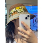 세컨타임 세컨타임 벙거지 컬러풀 라피아 꽃 봄 여름 가을 휴가 여행 모자 one size H3171