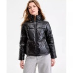 스티브매든 스티브 매든 여성 다운 패딩 파카 Textured Faux Leather 코트 겨울 자켓 828009