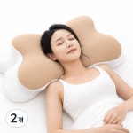 그린스토아 베개 목편한 경추 배게 2개 64 36 13 11 cm 샌드베이지