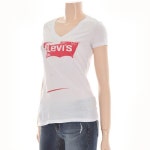리바이스 프린트 브이넥 반팔 티셔츠 89136-0004