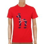 헤지스 유니온 전판 빅퍼피아플리케 크루넥 티셔츠 HZE02B358