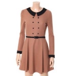 플라스틱아일랜드 콩단추 카라 벨티드 원피스 PC4CO537