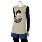 로엠 크라운독 비즈장식 티셔츠 RMLW3113G3