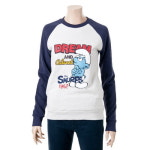 홀하우스 스머프 라그란배색 맨투맨티셔츠 WB4TSU817