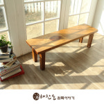 해찬솔원목이야기 소나무 통원목 6인용 1800식탁
