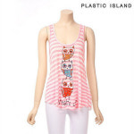 플라스틱아일랜드 민소매 라운드 부엉이 티셔츠 PC2MT620