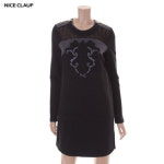 나이스클랍 자수 배색 원피스 N134MSE014