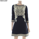 나이스클랍 니트 무늬 원피스 N134KSE001