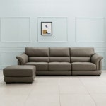 장인가구 마스키오 4인용 가죽소파 + 스툴