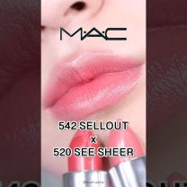 맥 립조합 🌷💄ㅣ맥 러스터글래스 립스틱 520 씨쉬어 X 542 셀아웃