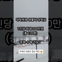 대학원생 생활비 장학금. 1인당 최대 200만원. 총 120명 선발. 중복수혜가능. [대통령과학장학금]