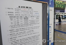 설 연휴 열차 승차권 예매율 작년 설·추석보다 상승…52.2%
