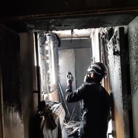 부산 해운대구 아파트 불…일가족 4명 연기흡입