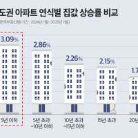 수도권 5년 이하 아파트 값 상승률 최고
