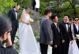 윤계상, 미모의 신부와 '찐웃음'...'김태우♥' 김애리, 결혼식 현장공개