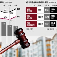 경매도아파트쏠림…한강벨트 '마·용·성'만 뜨겁다