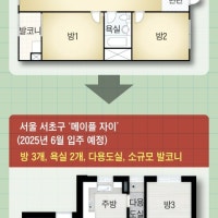 방 셋에 화장실 둘… ‘21평’ 아파트입니다