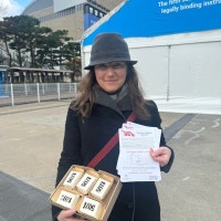 플라스틱 협약 회의장, 백설기떡에 찍힌 '50%'의 의미