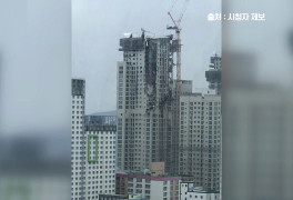 [현장영상] 광주 공사중 아파트 외벽 붕괴…3명 부상