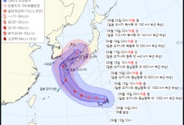 [속보]한반도 향하던 제14호 태풍 '난마돌' 일본쪽으로 방향 틀어…19일께 제...