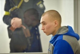 우크라 첫 전범재판, 21세 러시아 병사에 종신형 구형..."용서를 구한다"