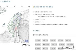 대만서 규모 6.4 지진 발생…타이베이 건물도 흔들려(1보)
