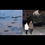 미 폭격기 B-1B 한반도 재전개…김정은 ICBM 현지 지도
