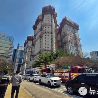 대전 탄방동 아파트 공사장 고층서 불...인평피해 없어