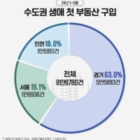 수도권 생애최초 아파트 매수 경기도 60% 집중