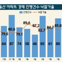 경매건수·낙찰가율↑···울산 아파트 경매시장 '활기'