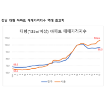서울 대형 아파트 가격 역대 최고치…양극화 심화