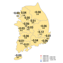 대구지역 아파트 매매가격, -0.12%로 54주 연속 하락세