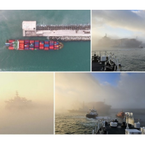 부산 북항 조도방파제 끝단 좌초 선박 이초 완료…해양오염・인명피해 없어