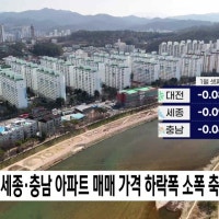 대전·세종·충남 아파트 매매 가격 하락폭 소폭 축소