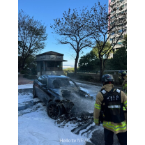 사하구 다대동 아파트서 주행 중이던 BMW디젤 차량서 '불'