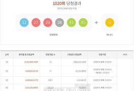 로또 1020회 당첨번호 조회 결과 서울 1등 최다···전체 38.4%
