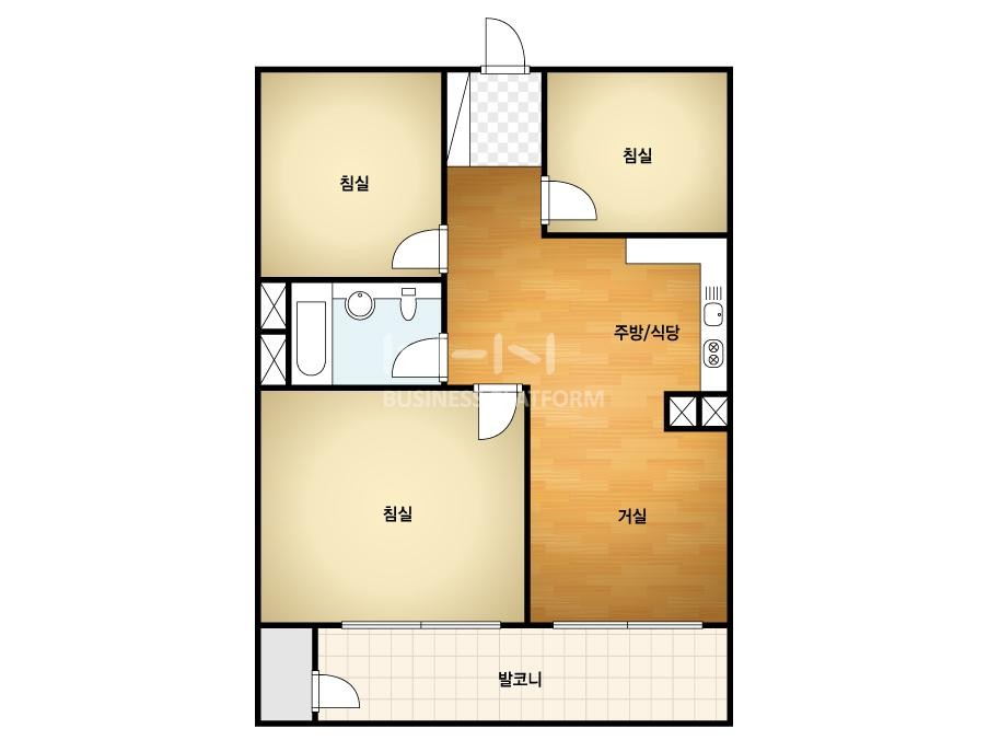신동아아파트 27평 평면도 (출처:네이버 부동산 평면도)