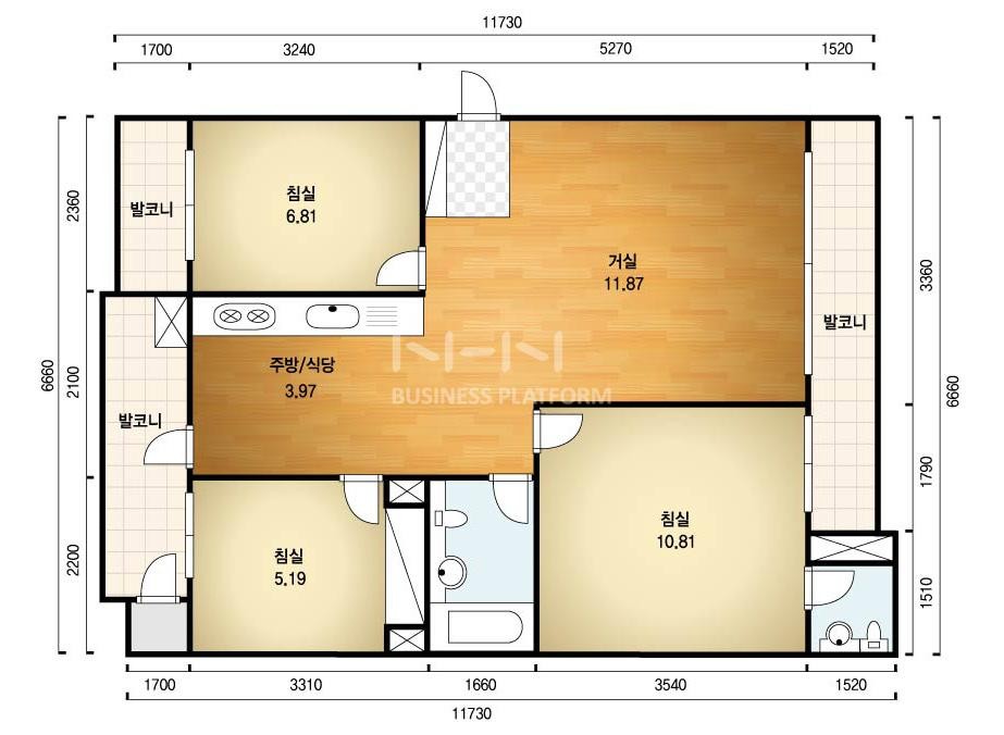 영풍마드레빌아파트 22평 평면도 (출처:네이버 부동산 평면도)