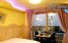 노을그려진바다풍경