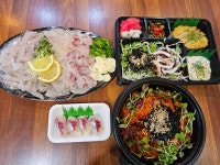 막썰어 회 산오징어&겨울방어