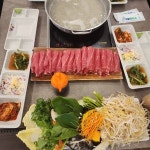 야채처녀버섯총각샤브칼국수