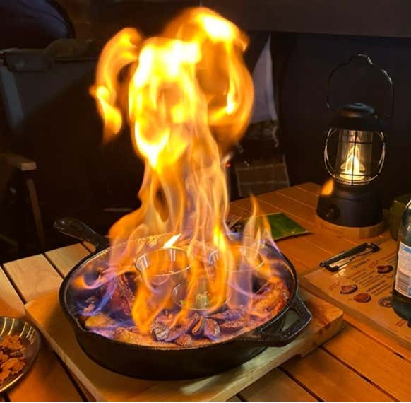 불멍 통삼겹 바베큐