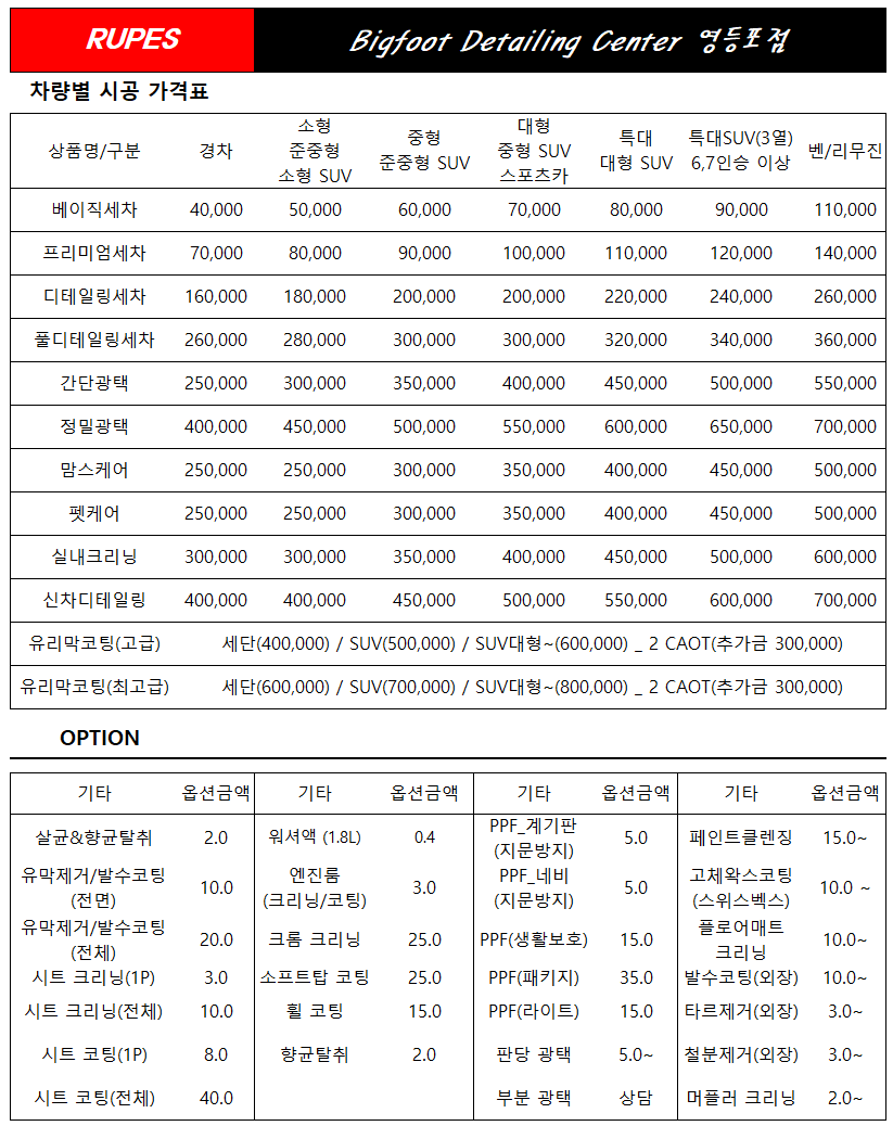 루페스빅풋디테일링센터 이미지