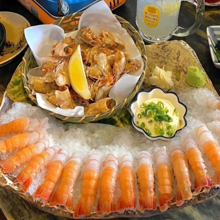 제주 딱새우 사시미와 라면
