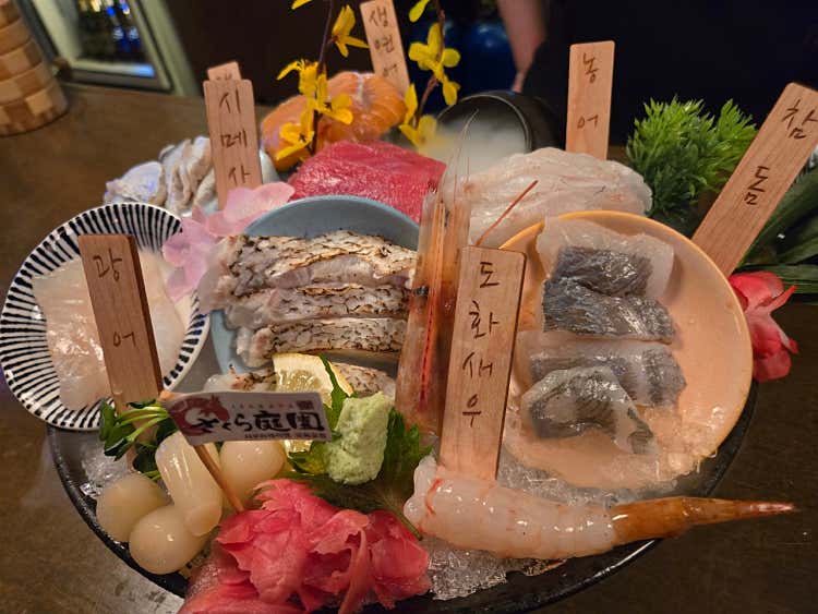 독도새우1마리+모듬사시미