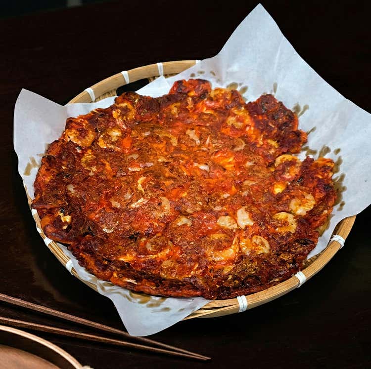 알새우김치전