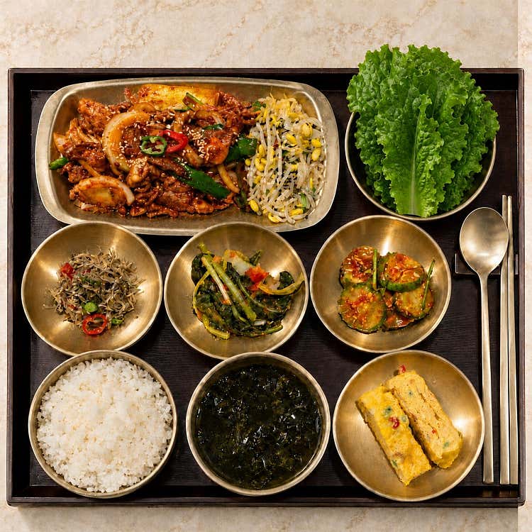 제육정식 + 정갈한 6찬 한 상